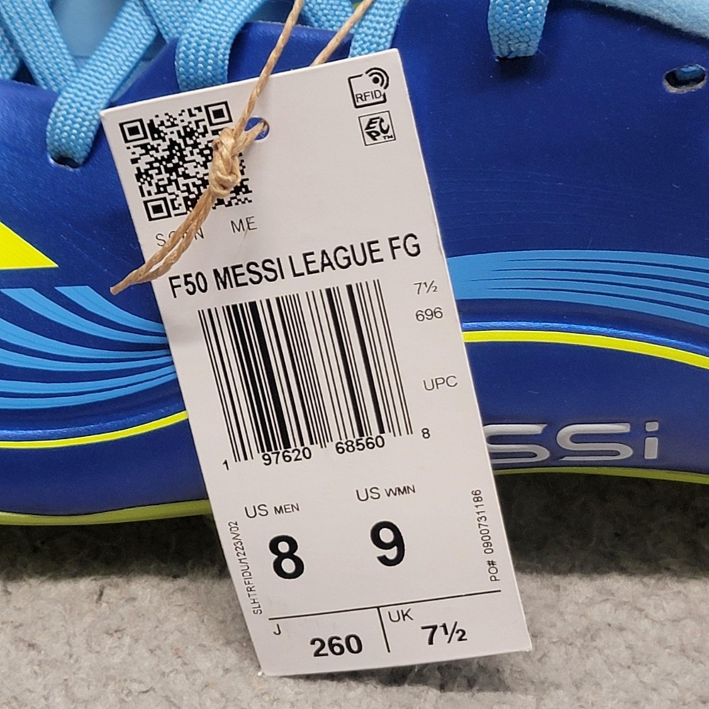 Adidas F50 Messi League FG Shoes Mens 8 Womens 9 Blue Firm Ground‎ Soccer Cleats - Picture 2 of 12